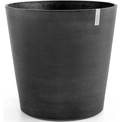 Blumentopf ECOPOTS "Amsterdam mit Rollen 100 Dunkelgrau", grau (dunkelgrau), B:100,2cm H:88,7cm T:100,2cm Ø:95,2cm, Kunststoff, Pflanzgefäße, für innen und außen: frostsicher, bruchsicher und lichtbeständig