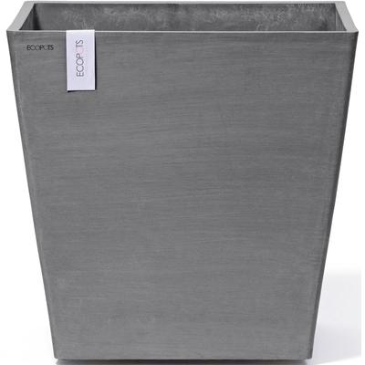 Blumentopf ECOPOTS "Rotterdam mit Rollen 50 Grau", grau, B:50,2cm H:49,5cm T:50,2cm Ø:46,6cm, Kunststoff, Pflanzgefäße, für innen und außen: frostsicher, bruchsicher und lichtbeständig Image