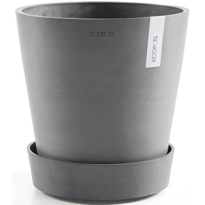 Topfuntersetzer ECOPOTS "mit Rollen 60 Grau", grau, B:51cm H:10,1cm T:51cm Ø:49,3cm, Untersetzer, für innen und außen: frostsicher, bruchsicher und lichtbeständig