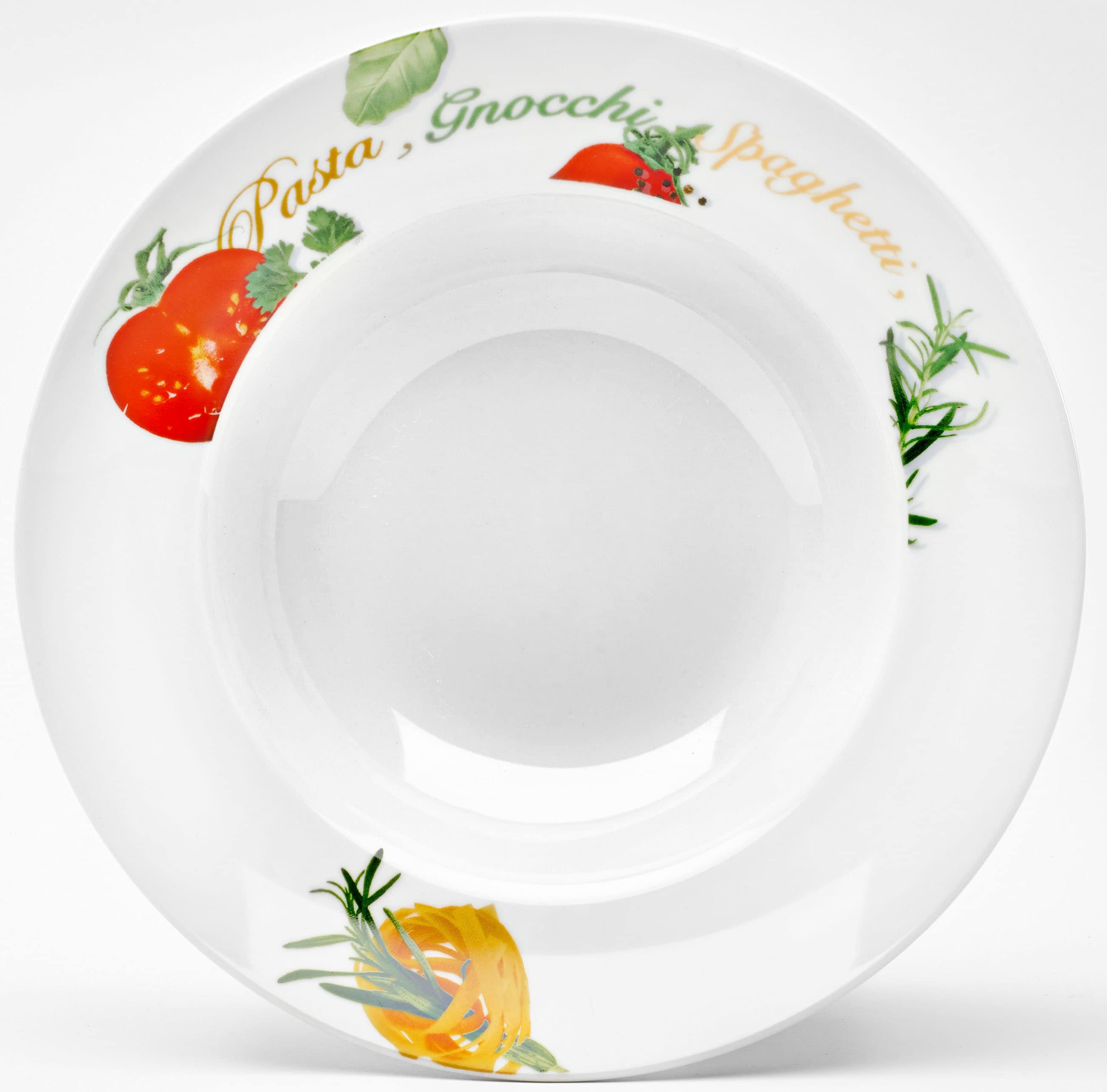 Pastateller VAN WELL "Milano", bunt, B:29cm H:12,7cm T:28,5cm Ø:27cm, Porzellan, Speiseteller, Porzellan, spülmaschinen- und mikrowellengeeignet, Ø 27 cm Image