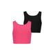 Muskelshirt BLUE SEVEN "Blue Seven Teenager Mädchen Crop Tops - 2er Pack" Gr. 140, pink (m01, magenta, schwarz) Mädchen Shirts Tops