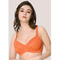 HSIA Freesia Unlined Balconette Bra: Non-Padded Lace Underwire Bra - Orange / 36 / C