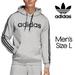 Adidas Shirts | Adidas Men’s Essential 3-Stripe Logo Pullover Cotton Fleece Sweatshirt Hoodie | Color: Black/Gray | Size: L