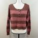 American Eagle Outfitters Sweaters | American Eagle Oversized Brown Pink Striped Knit Cropped Long Sleeve Sweater | Color: Brown/Pink | Size: Xs