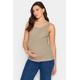 Lts Tall Maternity Beige Brown Popper Fastening Nursing Vest 20 Lts | Tall Women's Maternity Tops