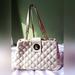 Kate Spade Bags | Kate Spade Cream Shiny Leather Quilted Shoulder Handbag!!! | Color: Cream/Silver | Size: 12"-16" X 10"