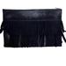 Madewell Bags | Madewell Women’s Soft Suede Fringe Slim Clutch Evening Rich Italian Suede | Color: Black | Size: Os