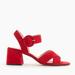 J. Crew Shoes | J. Crew Red Penny Block Heel Buckle Open Toe Criss Cross Heels Size 9 | Color: Red | Size: 9