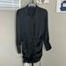 Zara Dresses | 557 - Zara Nwt Black Satin Long Sleeve Mini Dress, Size Small | Color: Black | Size: S