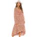 Free People Dresses | Free People Feeling Groovy Maxi Dress Prairie Core Boho Floral Red Size Small | Color: Brown/Red | Size: S