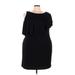 Suzi Chin Casual Dress - Sheath: Black Print Dresses - Women's Size 18