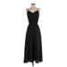 The Limited Casual Dress - Midi V Neck Sleeveless: Black Print Dresses - Women's Size X-Small Petite