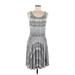 Cynthia Rowley TJX Casual Dress - A-Line Scoop Neck Sleeveless: Gray Dresses - Women's Size Medium
