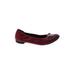 Attilio Giusti Leombruni Flats: Ballet Chunky Heel Classic Burgundy Solid Shoes - Women's Size 38 - Round Toe
