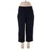 Croft & Barrow Casual Pants - Mid/Reg Rise Straight Leg Cropped: Blue Bottoms - Women's Size 12