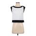 Banana Republic Sleeveless Top White Solid Crew Neck Tops - Women's Size Small