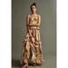 Anthropologie Dresses | Anthropologie Ruffled Tiered Floral Maxi Dress | Color: Red/Tan | Size: M