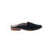 Vince Camuto Mule/Clog: Slip-on Chunky Heel Boho Chic Blue Print Shoes - Women's Size 7 1/2 - Almond Toe