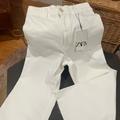 Zara Jeans | New! Zara Denim Trouser - Wide Leg/High Waist | Color: White | Size: 4