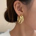 Anthropologie Jewelry | Anthropologie Alex 14k Gold Triple Ring Earrings | Color: Gold | Size: Os