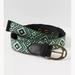 Free People Accessories | Free People Belt Moving To Mars Cotton Hip Belt Green Knit Belt S/M | Color: Black/Green | Size: Os