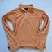 Athleta Tops | Athleta Loght Orange Pullover Athletic Top With 1/4 Zip And Thumb Holes (Small) | Color: Orange/Silver | Size: S