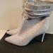 Nine West Shoes | Nine West Women's Silver Dazzle 2 Crystal Slouch Ankle Boots, Size 6 | Color: Silver | Size: 6