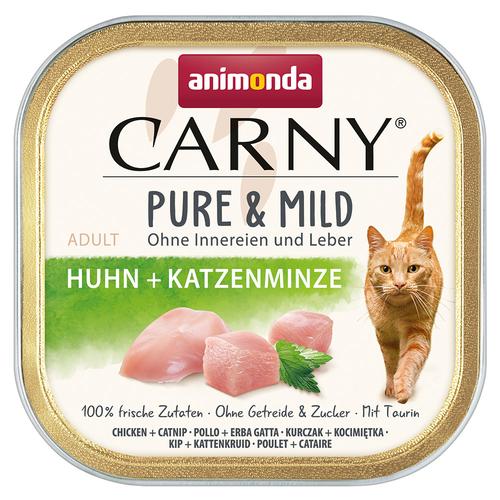 32x100g animonda Carny Adult Pure & Mild Huhn + Katzenminze Katzenfutter nass