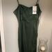 Zara Dresses | Green Dress Satin Effect Midi Dress | Color: Green | Size: Xl