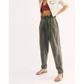 Free People Pants & Jumpsuits | Free People Margate Paperbag Waist Pleated Trouser Pants Olive Green {3s52} | Color: Green | Size: Xs