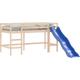 Lit mezzanine enfants toboggan 80x200 cm bois pin massif