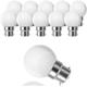 Ampoule LED à Baïonnette B22 3W,Ampoule Mini Globe Golfball B22 G45,Blanc Chaud
