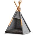 Zeller - Tipi tente chat, feutre, tanière 44x42x45/65 cm, couleur gris