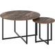 Table Basse Ronde Vintage Tables d'appoint Ensemble de 2 Tables Basses Industrielles Bout Canapé