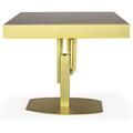 Table design carrée extensible 180cm Mealane pied central Or et Bois Sonoma - Bois