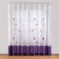 140 x 245 cm,2 Panneaux Violet Voile Rideaux Panneau Semi Transparent Voilage Fenêtre Voilage