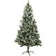 Sapin de Noël artificiel vert enneigé blanc Blooming - Arbre pour décoration de Noël avec support