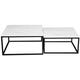 Ensemble tables basses Oswego 101, Marbre blanc + Noir, 39x76x76cm, Stratifié, D'angle - Marbre