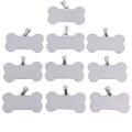 10Pcs Pendentifs de Charme en Acier Inoxydable Os Ton Argent 2.9Cmx4Cm