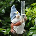 Résine gnome Statue, Sculpture pluviomètre Nain, Pluviomètre Jardin gnomiques Nains Figurines avec