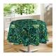 Nappe Toile Cirée Ronde Imprimée Sous Bois 160cm Vert