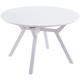 Table à manger ronde extensible en bois coloris blanc, pieds en métal blanc - diamètre 120 - 160 x