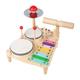F Fityle Drum Xylophone Toy Musical Instrument Toy Educational Fine Motor Skill Baby Drum Set Musical Table for Ages 3 4 5 6 Years Old