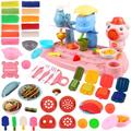 40Pcs Play Dough Sets,Dough Noodle Maker Machine Playset with Clay Ice Cream forMaker Making Noodle Cookies ,Color Dough Set for Girls Boys Ages 3-8