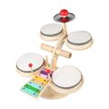 Oshhni Kids Drum Set Percussion Wooden Baby Toys Kindergarten Hand Eye Coordination Preschool Drum Kits Xylophone Educational