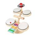 Dickly Kids Drum Set Percussion Wooden Baby Toys Creativity Montessori Musical Instruments Set Preschool Drum Kits Xylophone