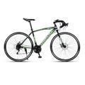 TiLLOw Adult Bicycle, 21/24/27/30 Speed, Road Bike 700C Wheels, Men's And Women Aluminum Wheels 26 Inch Variable Speed High Carbon Steel Frame (Color : BLACK-GREEN, Size : 27-SPEED_30MM)