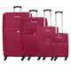 SQ Professional 4Pcs Suitcase Luggage Sets Lightweight Travel Bag Cabin Suitcase Trolley Carry On Suitcases with Lock & Wheels Travel Suitcase Large Set (Desert Red, Suitcase Set 4pc)