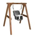 AXI Baby Swing with Wooden Frame & Seat in Grey/White | Baby Swing of Wood in Brown | Outdoor swing for babies from 9 months upwards