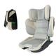 My Babiie Compact Folding Highback Booster Car Seat - ISOFIX, 100-150cm (Approx. 4-12 Years, Group 2/3), i-Size R129, Adjustable, Portable, Child high Back seat, 8 Position Headrest - Stone
